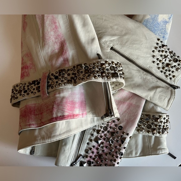 NWOT Ladies 2X Double D Ranch “Liberty and Justice” Leather Moto Jacket America - Picture 7 of 9